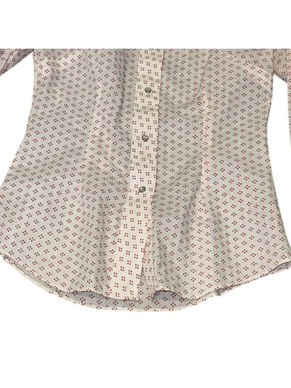 Champion Westerns Womens Long-Sleeve Button-Up Shirt Size 12 White With Red Dot - Picture 4 of 9
